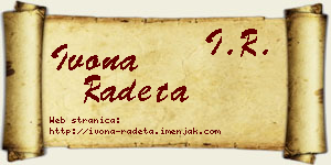 Ivona Radeta vizit kartica
